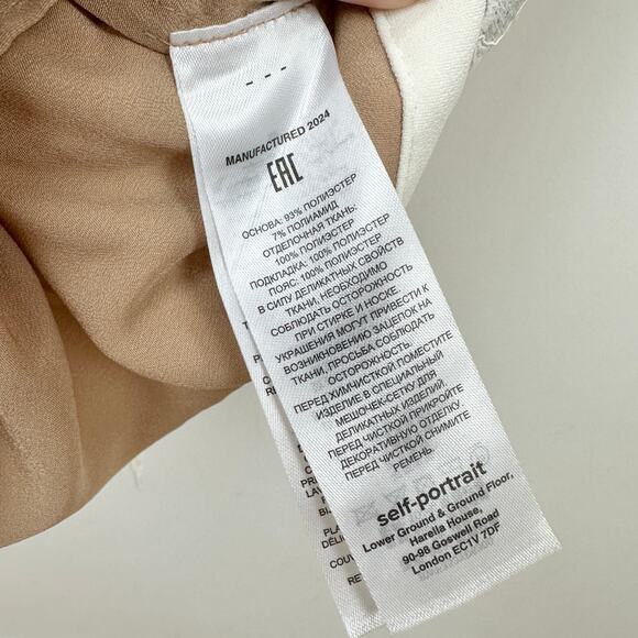 Self Portrait Cream Lace Peplum Midi Dress Wedding Bridal Cocktail US 2 NWT - Picture 13 of 16